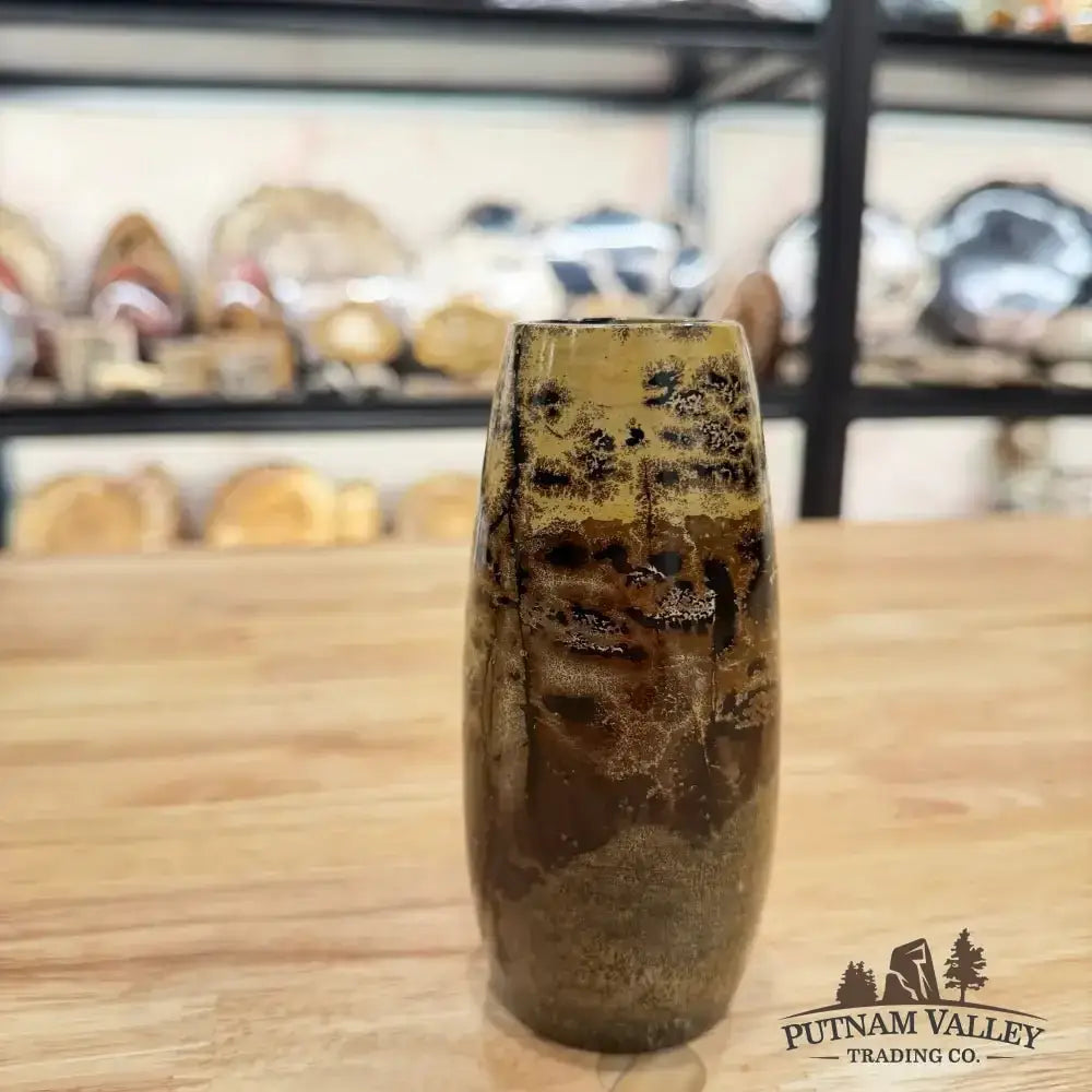 Chinese Painting Stone Torpedo Vase - Putnam Valley Trading Co.