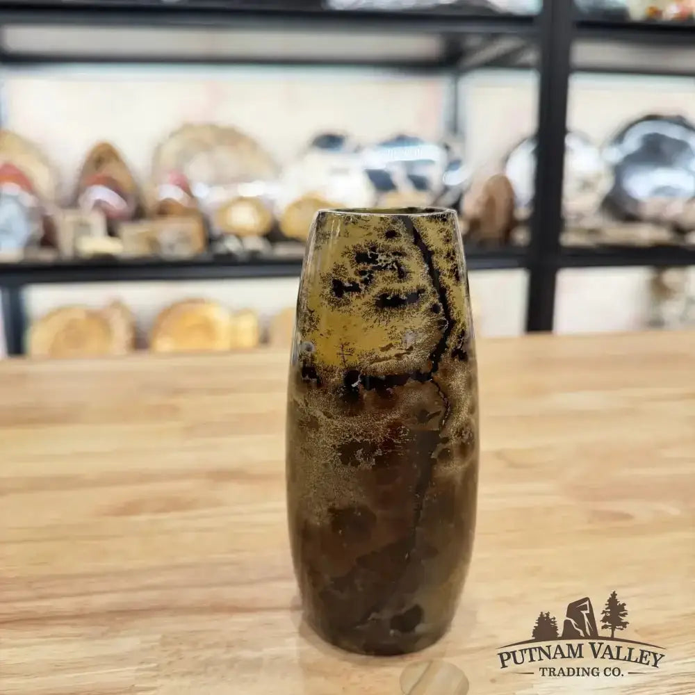 Chinese Painting Stone Torpedo Vase - Putnam Valley Trading Co.