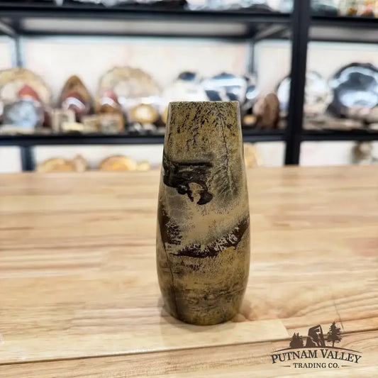 Chinese Painting Stone Torpedo Vase - Putnam Valley Trading Co.