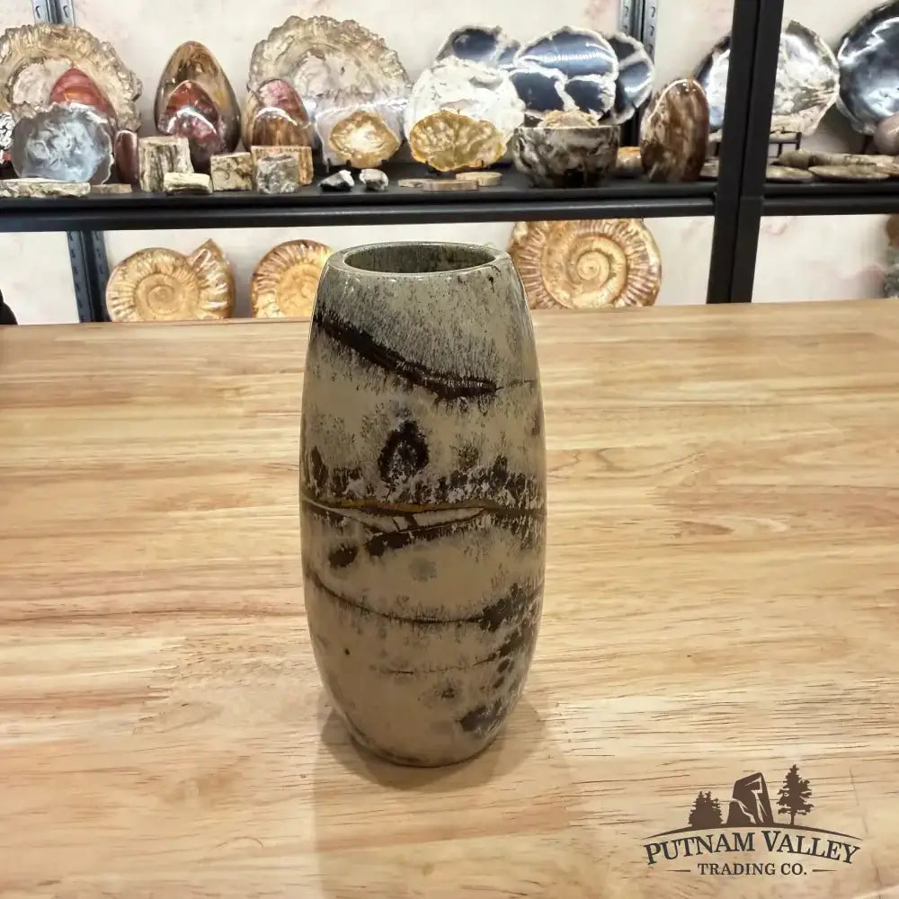 Chinese Painting Stone Torpedo Vase - Putnam Valley Trading Co.