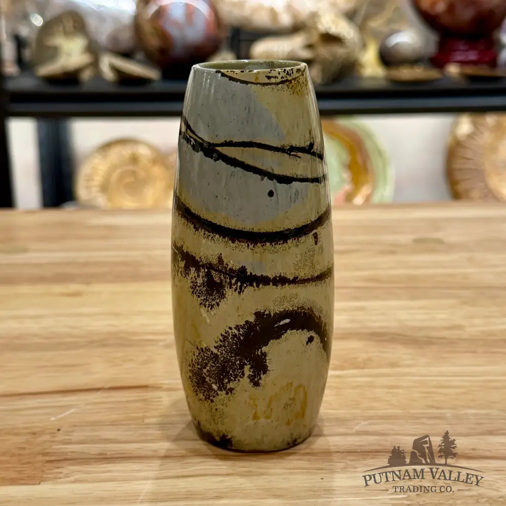 Chinese Painting Stone Torpedo Vase Vase