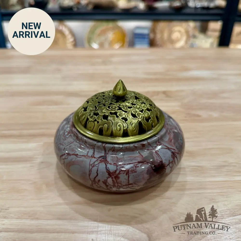 Chinese Picture Jasper Trinket Box | Incense Burner 3 - Display Box