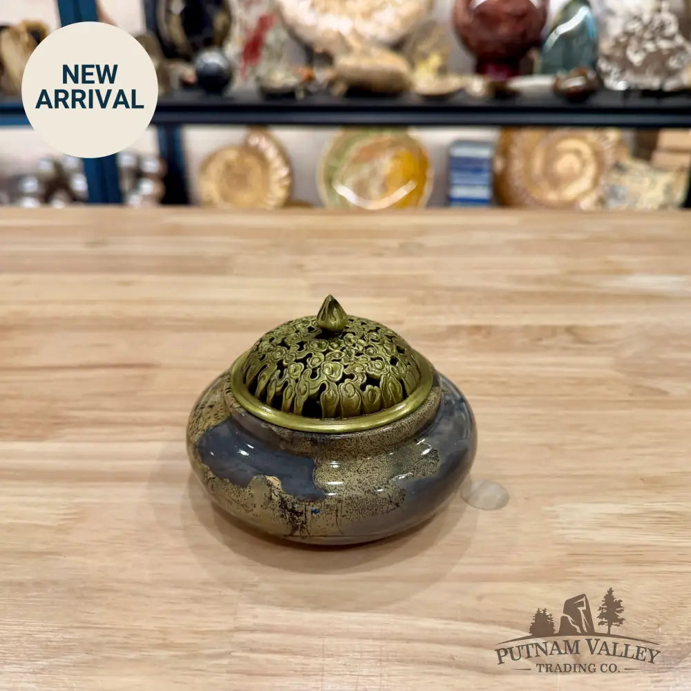 Chinese Picture Jasper Trinket Box | Incense Burner 1 - Display Box