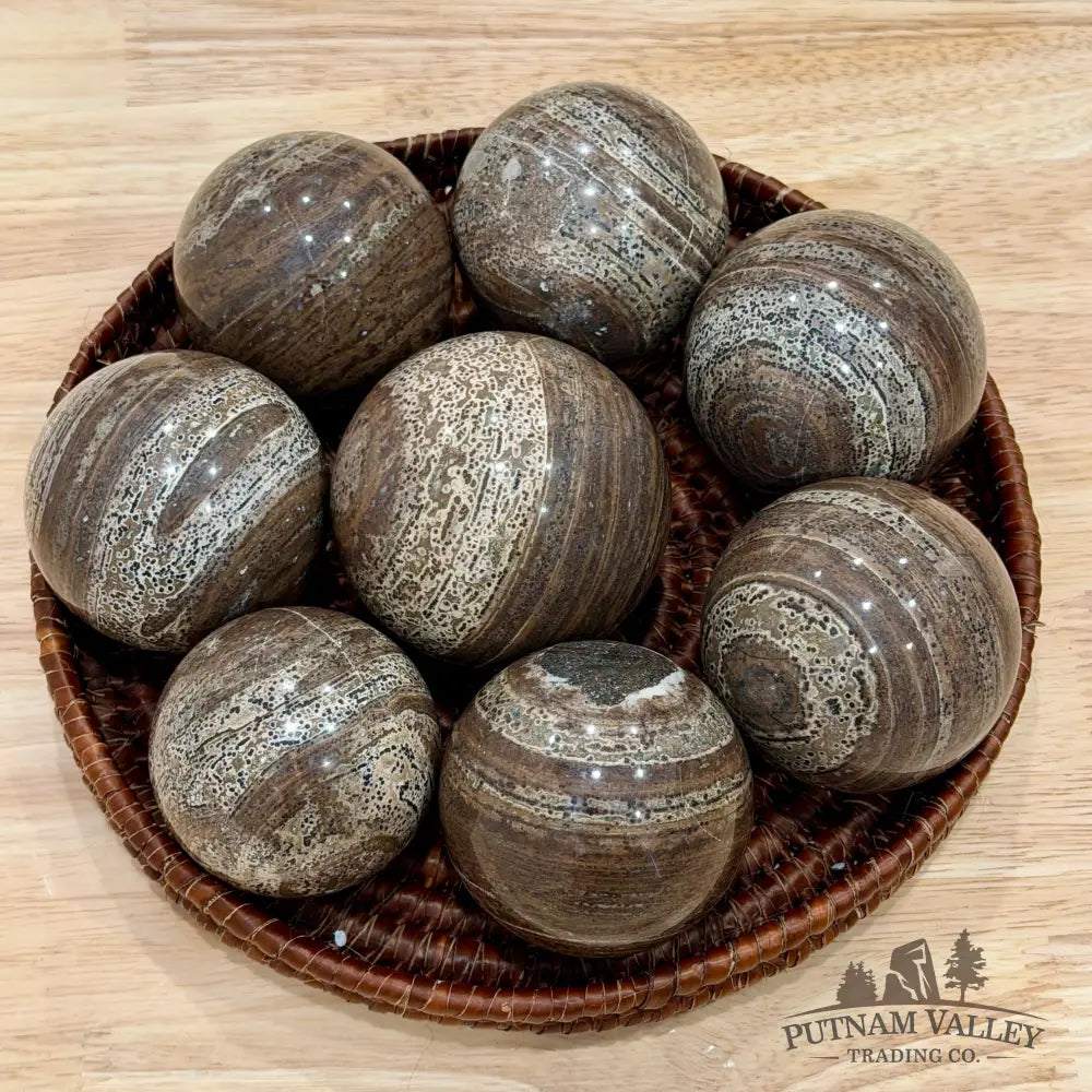 Chocolate Picture Jasper Spheres | In Select Sizes - Sphere