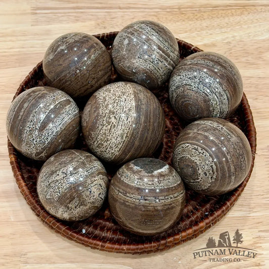 Chocolate Picture Jasper Spheres | In Select Sizes - Sphere