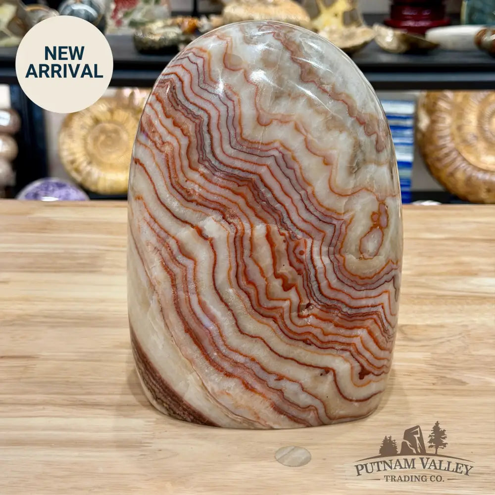Dali Red Banded Calcite Freeform Table Accent 8.3’’ | 17.3lb - Sculpture