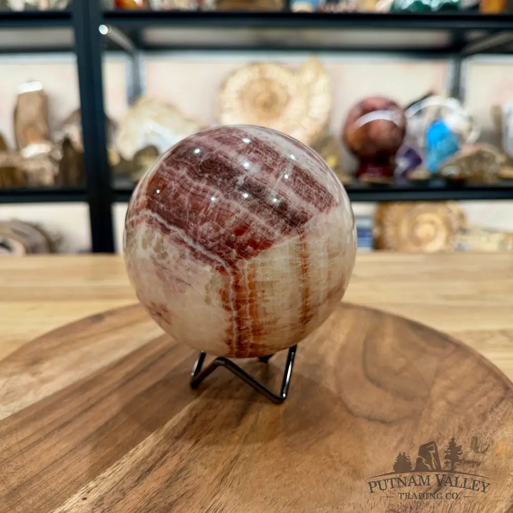 Dali Red Banded Calcite Sphere 4.5’’ - Sphere