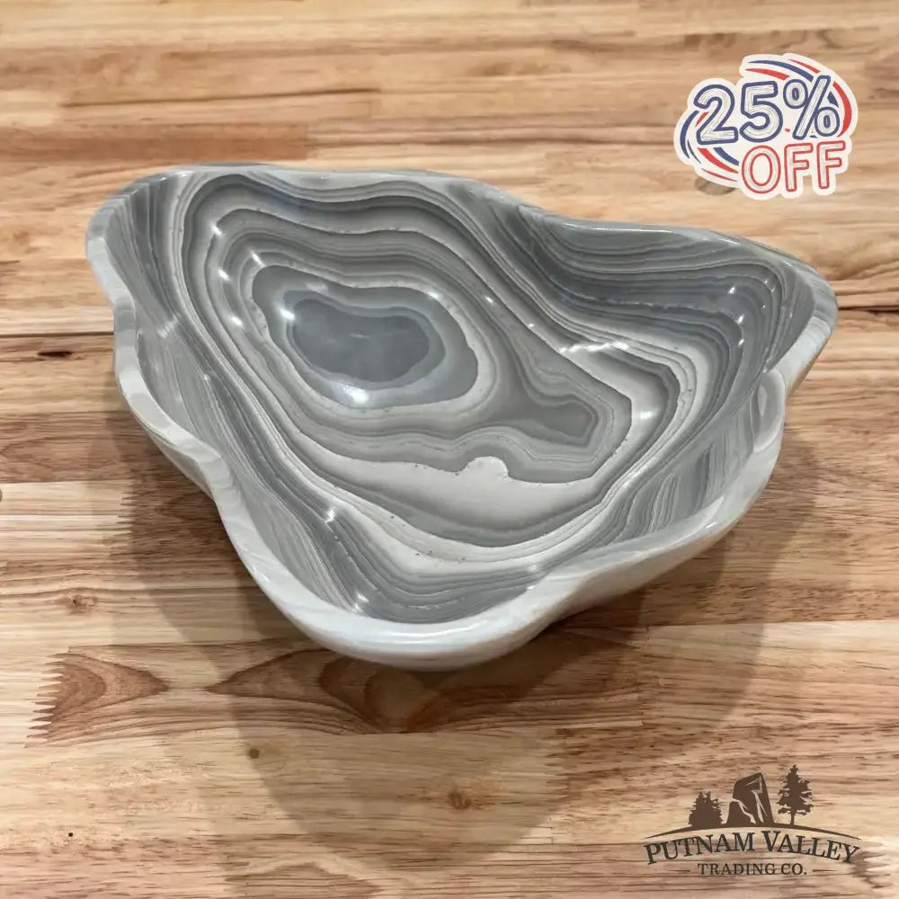 Gray Mexican Onyx Decorative Bowl - Putnam Valley Trading Co.