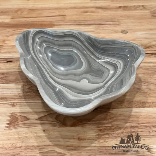 Gray Mexican Onyx Decorative Bowl - Putnam Valley Trading Co.
