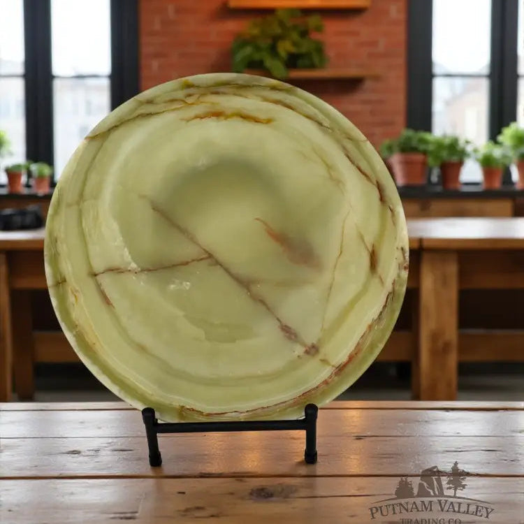 Green Banded Calcite Bowl 12’’ Bowl