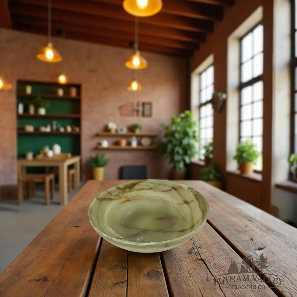 Green Banded Calcite Bowl 12’’ Bowl