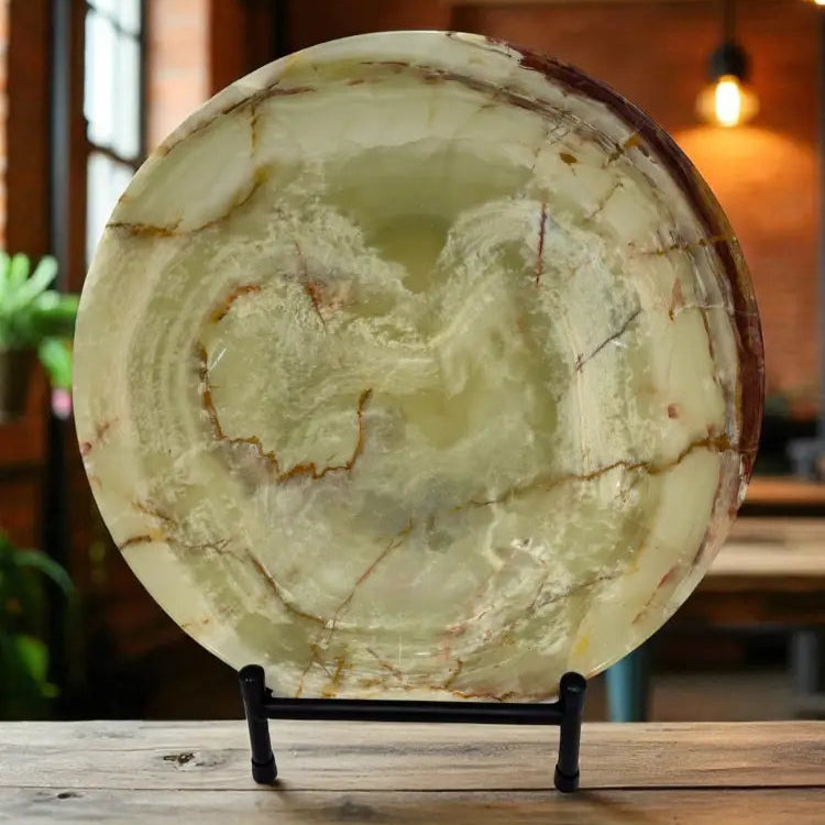 Green Banded Calcite Bowl 12’’ Bowl