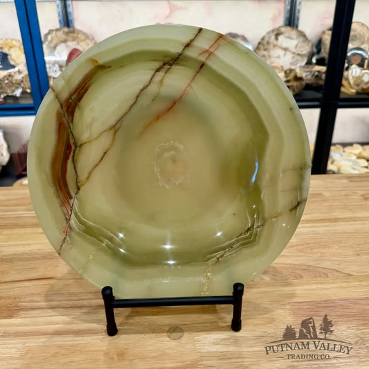 Green Banded Calcite Bowl 12’’ Bowl