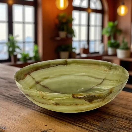 Green Banded Calcite Bowl 12’’ Bowl