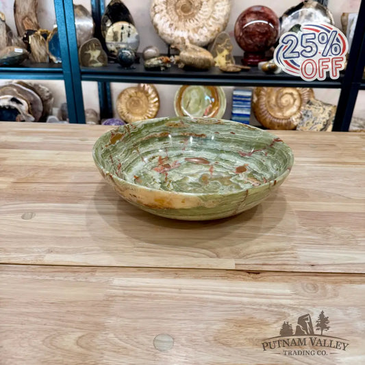 Green Banded Calcite Bowl 12’’ - Bowl