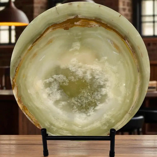 Green Banded Calcite Bowl 12’’ Bowl