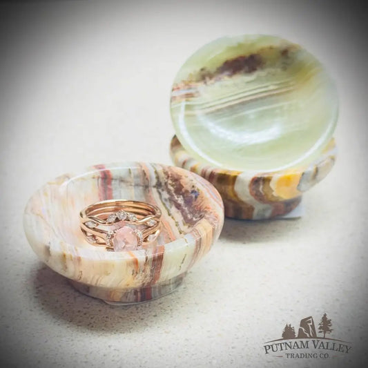 Green Banded Calcite Bowl 2’’ Bowl