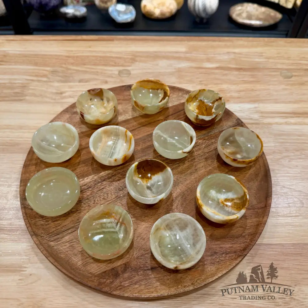 Green Banded Calcite Bowl 2’’ | Pakistan Onyx - Bowl