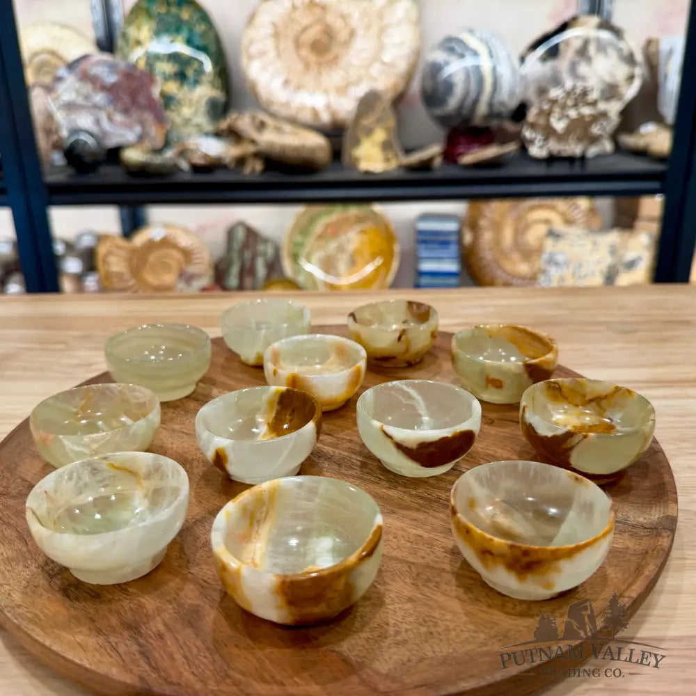 Green Banded Calcite Bowl 2’’ | Pakistan Onyx - Bowl