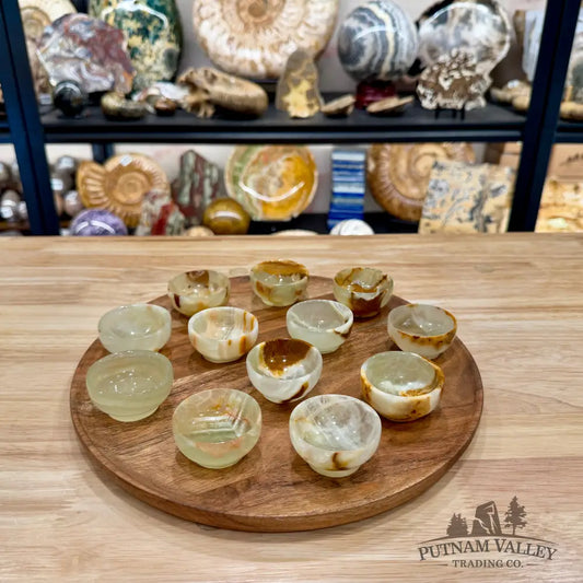 Green Banded Calcite Bowl 2’’ | Pakistan Onyx - Bowl