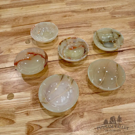 Green Banded Calcite Bowl 4’’ Bowl