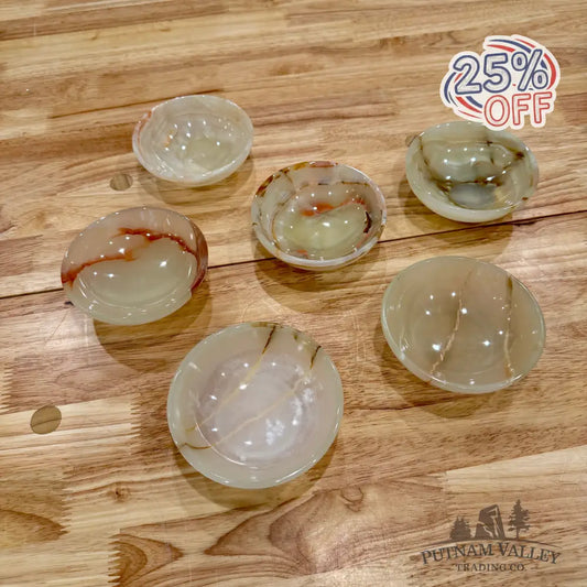 Green Banded Calcite Bowl 4’’ Bowl