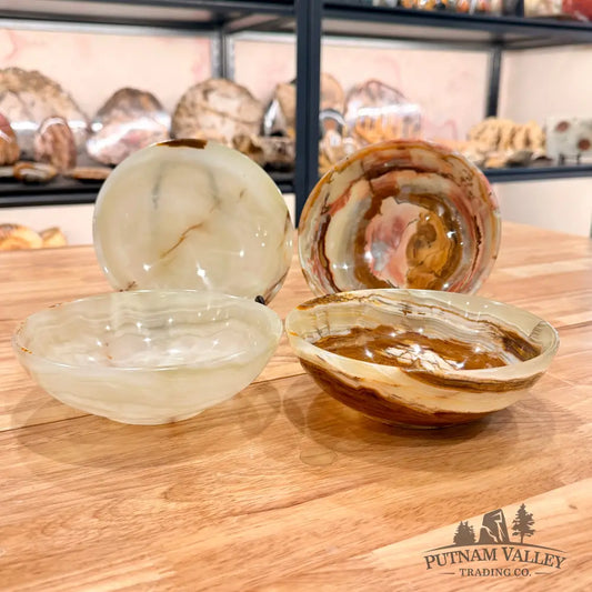 Green Banded Calcite Bowl 6’’ Bowl