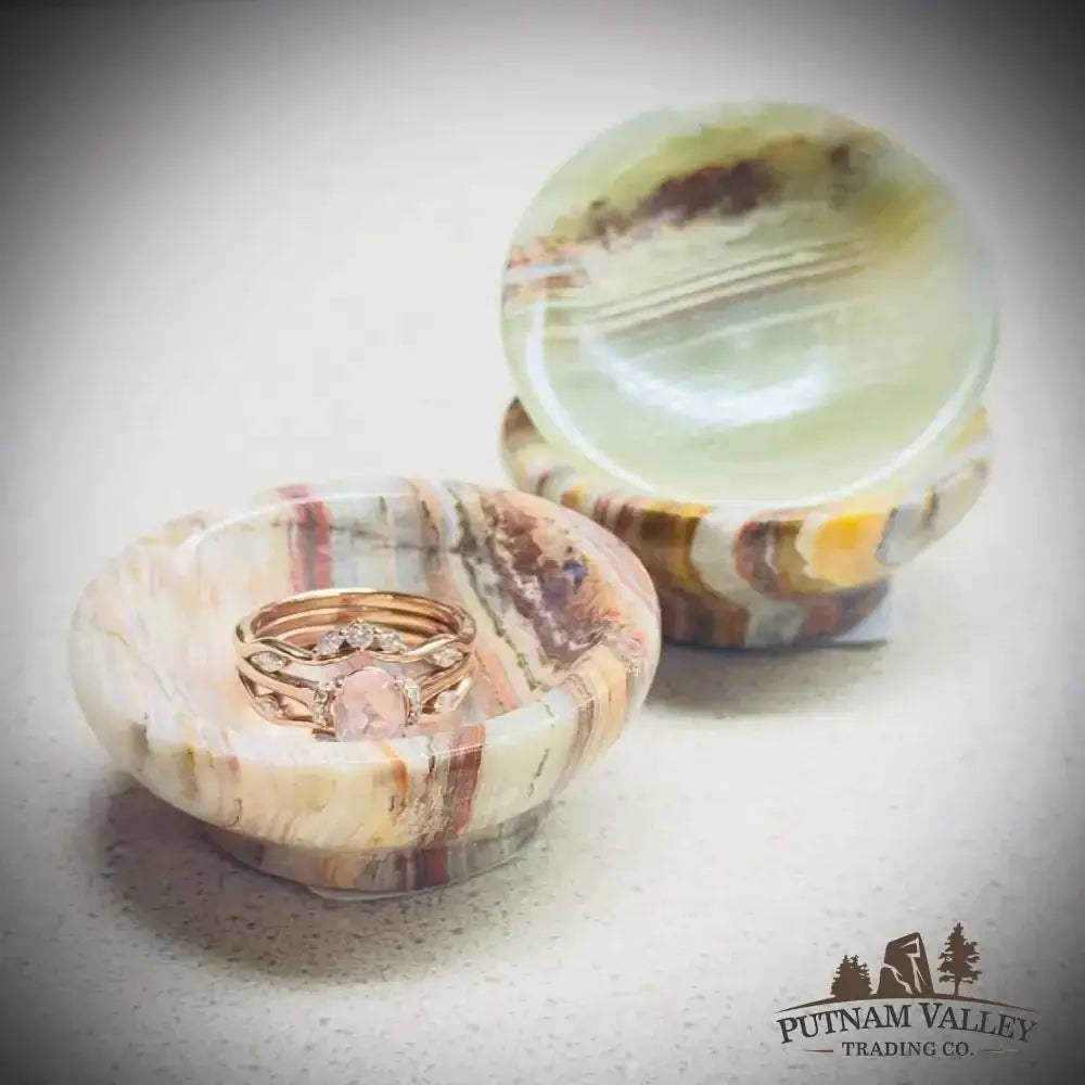 Green Banded Calcite Bowl 2" - Putnam Valley Trading Co.