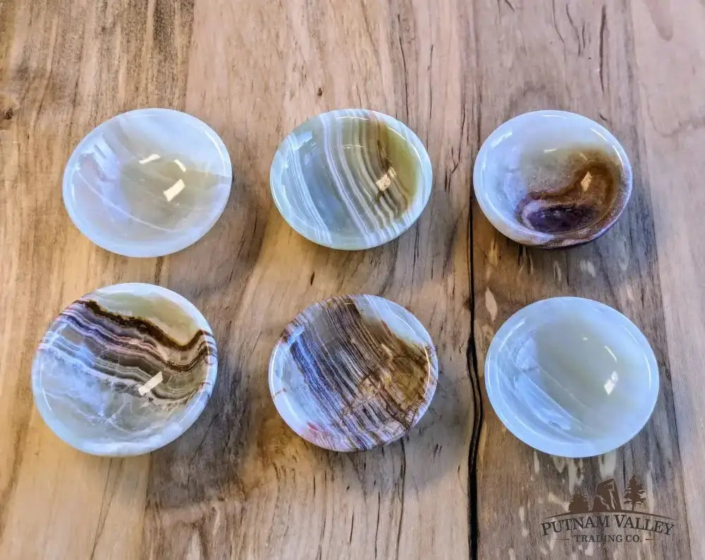Green Banded Calcite Bowl 2" - Putnam Valley Trading Co.