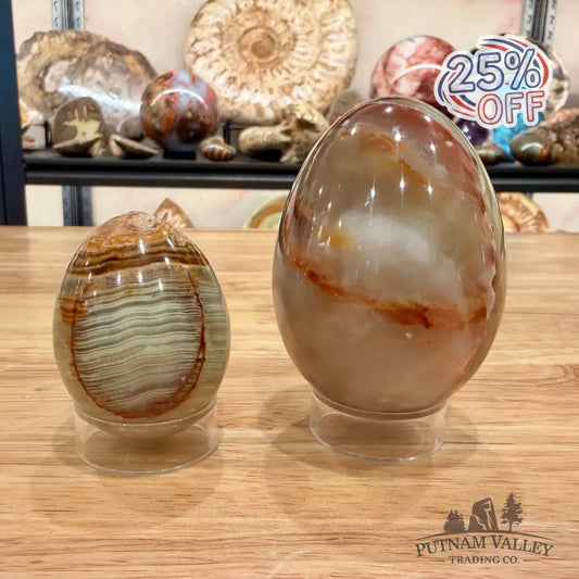 Green Banded Calcite Eggs - Egg