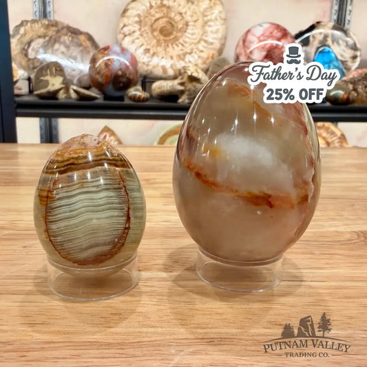 Green Banded Calcite Eggs - Egg