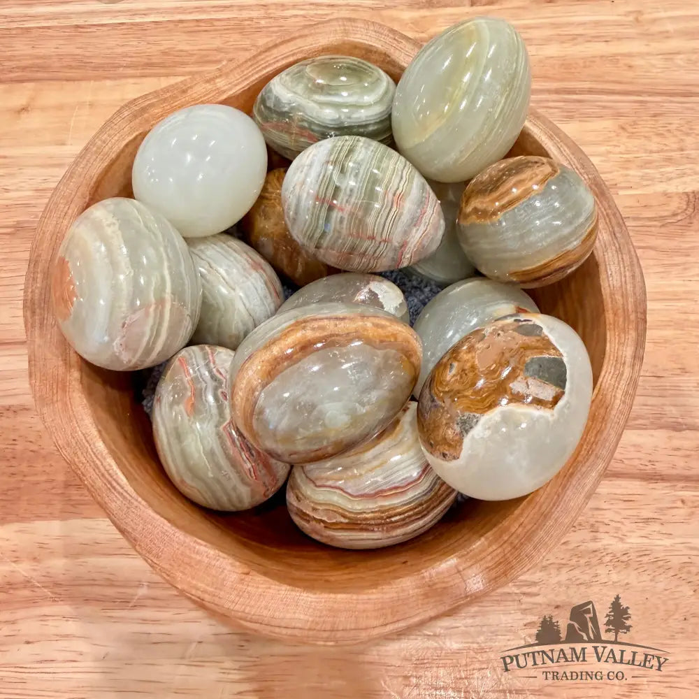 Green Banded Calcite Eggs - Egg