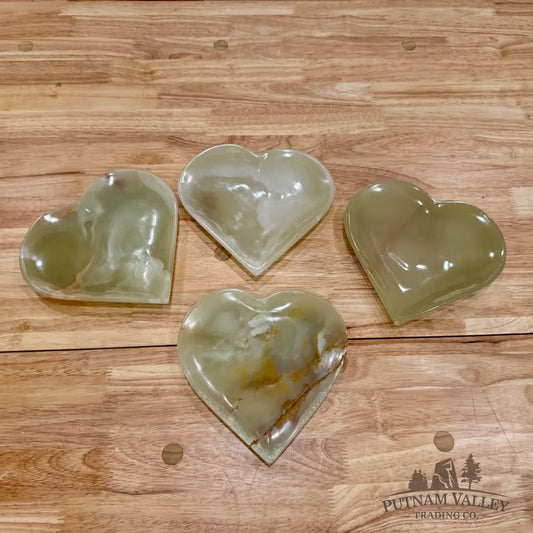 Green Banded Calcite Heart Dish 6.5’’ Plate