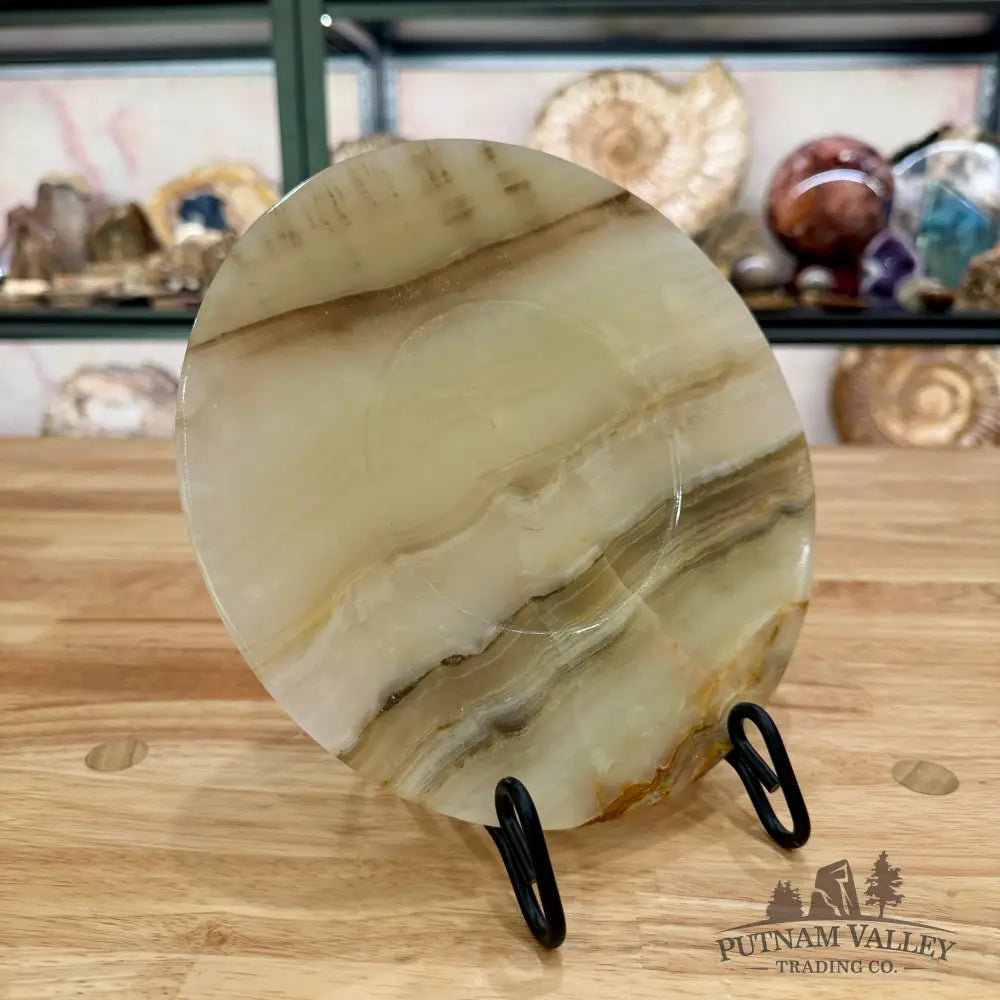 Green Banded Calcite Plate 8’’ - Plate