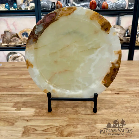 Green Banded Calcite Platter 11.75’’ Plate