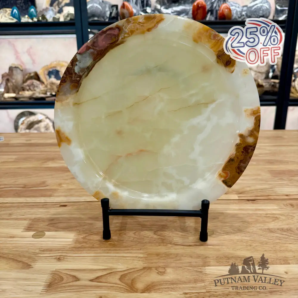 Green Banded Calcite Platter 11.75’’ Plate