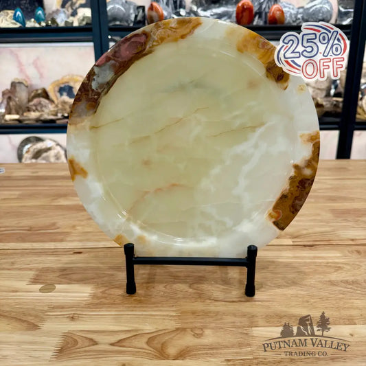 Green Banded Calcite Platter 11.75’’ Plate