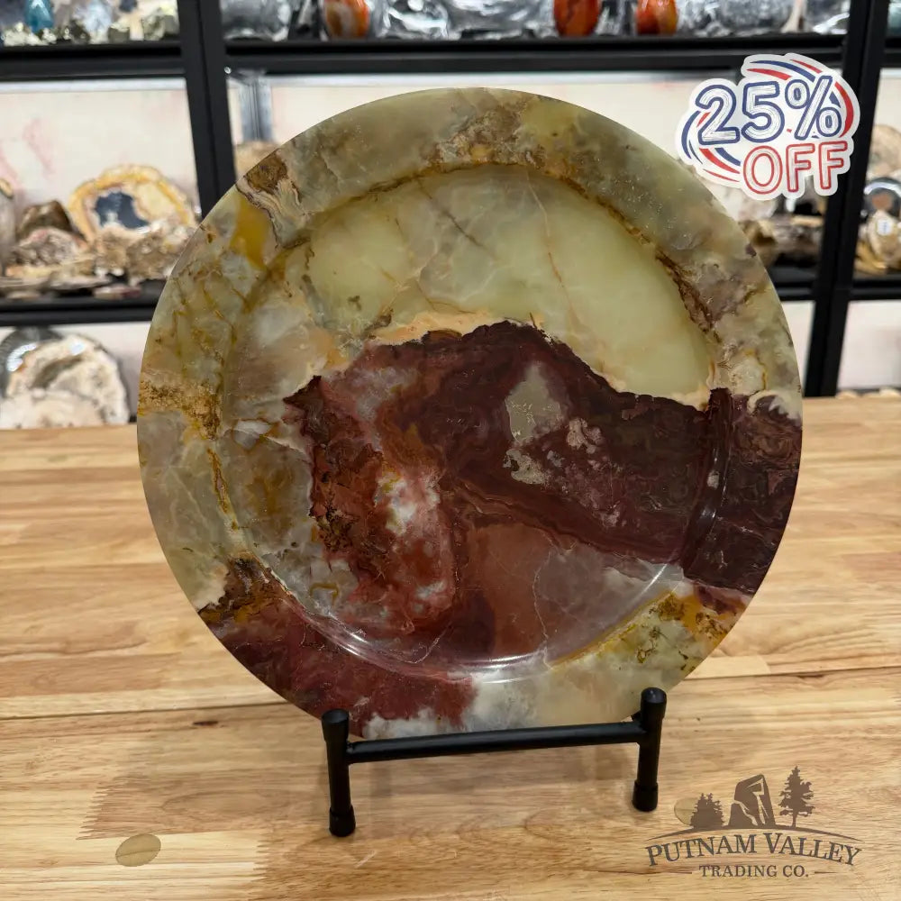 Green Banded Calcite Platter 11.86’’ Plate