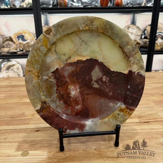 Green Banded Calcite Platter 11.86’’ Plate