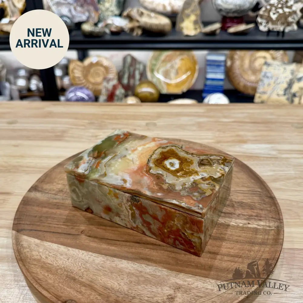 Green Banded Calcite Rectangle Box | Pakistan Onyx - Trinket Box