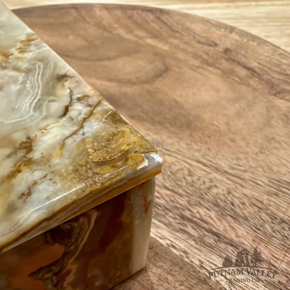 Green Banded Calcite Rectangle Box | Pakistan Onyx - Trinket Box