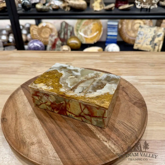 Green Banded Calcite Rectangle Box | Pakistan Onyx - Trinket Box