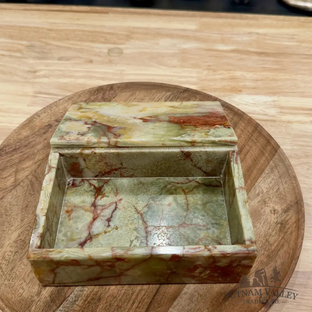 Green Banded Calcite Rectangle Box | Pakistan Onyx - Trinket Box