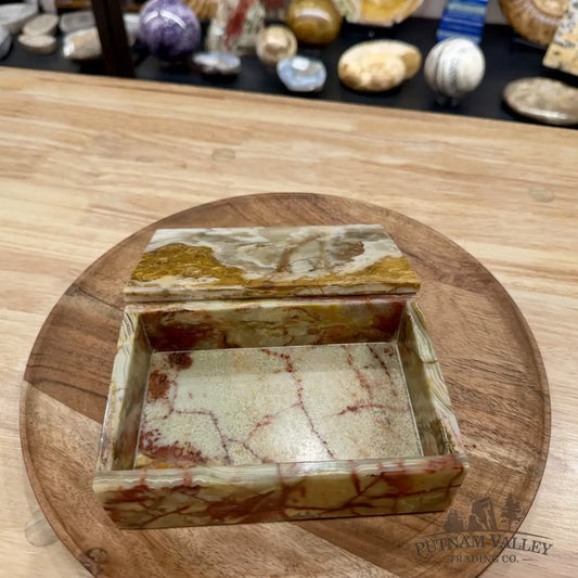 Green Banded Calcite Rectangle Box | Pakistan Onyx - Trinket Box