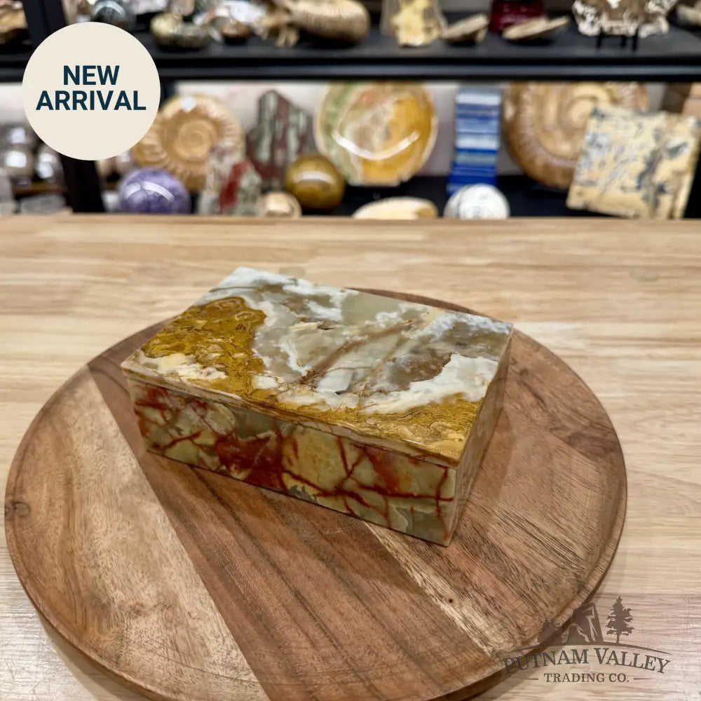 Green Banded Calcite Rectangle Box | Pakistan Onyx - Trinket Box