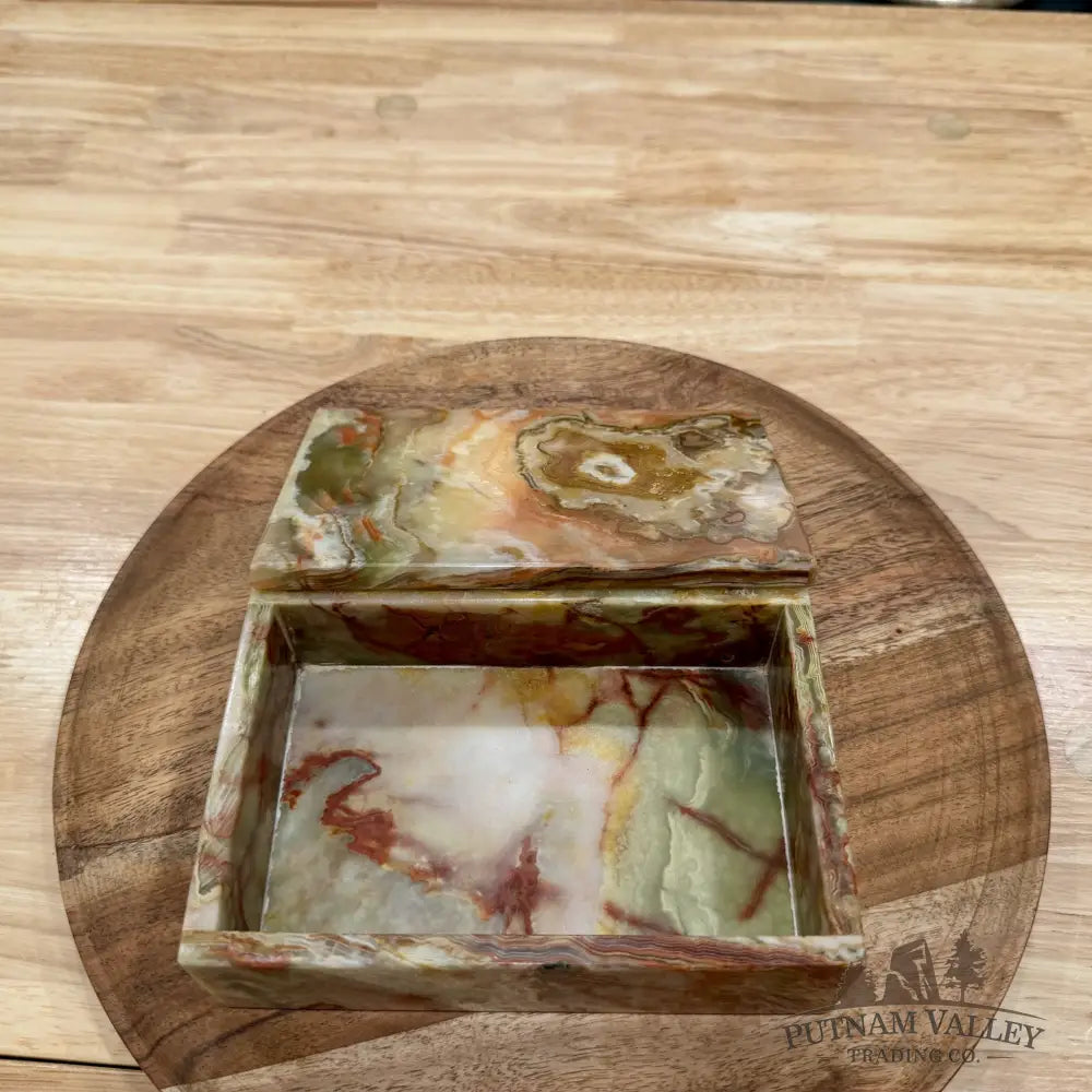 Green Banded Calcite Rectangle Box | Pakistan Onyx - Trinket Box