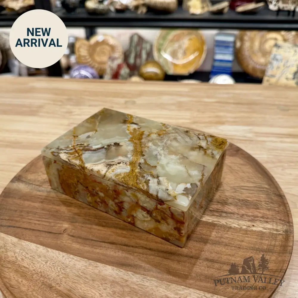 Green Banded Calcite Rectangle Box | Pakistan Onyx - Trinket Box