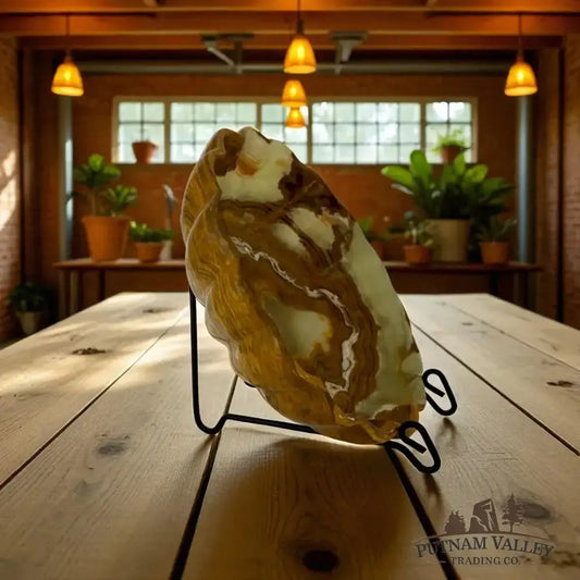 Green Banded Calcite Scalloped Bowl - Putnam Valley Trading Co.