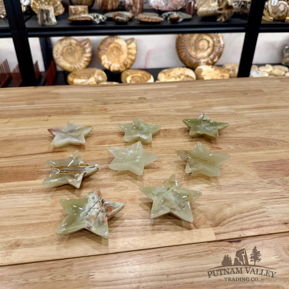 Green Banded Calcite Star Dish 3.2’’ Plate