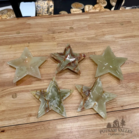 Green Banded Calcite Star Dish 6.2’’ Plate
